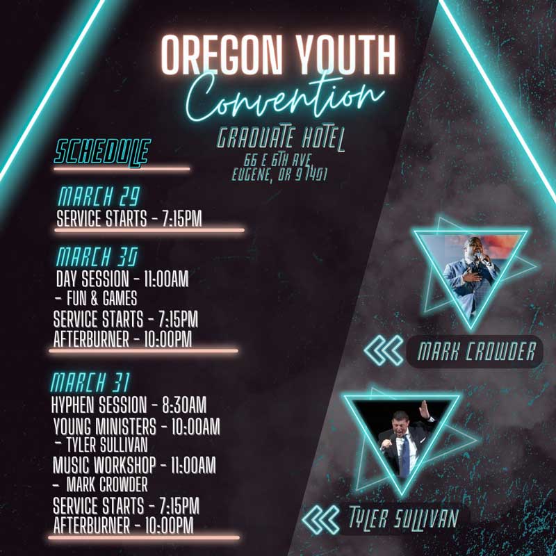 Oregon Youth Convention Graduate Hotel March 29-31, 2023